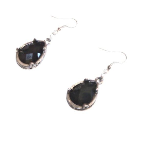Art Nouveau Crystal Drop Earrings - Picture 2 of 6